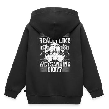 Peintre de véhicules Peintre de voitures - Sweat Premium à capuche enfant bio - noir - Dos - AI Model Kid Male (0cm)