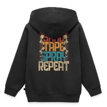 Peinture de voiture ruban de sable Spray Répétition - Sweat Premium à capuche enfant bio - noir - Dos - AI Model Kid Male (0cm)