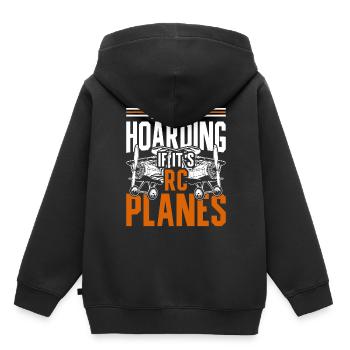 Maquettes d’avions - Sweat Premium à capuche enfant bio - noir - Dos - AI Model Kid Male (0cm)