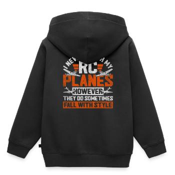 Maquettes d’avions - Sweat Premium à capuche enfant bio - noir - Dos - AI Model Kid Male (0cm)