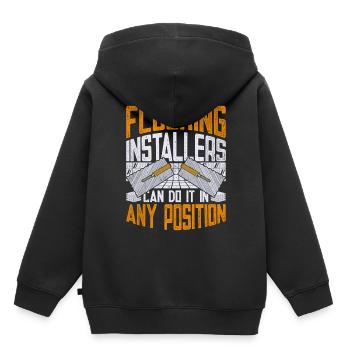 Floor Layer Tiler Screed Layer - Kids Premium Organic Hoodie - black - Back - AI Model Kid Male (0cm)