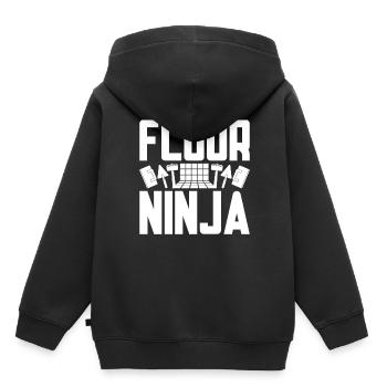 Floor Layer Tile Layer Screed Layer Floor Ninja - Kids Premium Organic Hoodie - black - Back - AI Model Kid Male (0cm)