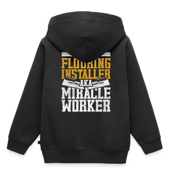 Floor layers, tilers, screed layers - Kids Premium Organic Hoodie - black - Back - AI Model Kid Male (0cm)