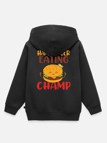 Hamburger Eating Champ - Kinder Premium Organic Hoodie - Schwarz
