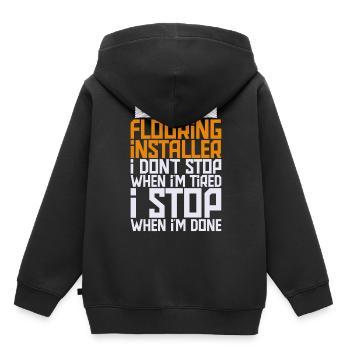 Floor layers, tilers, screed layers - Kids Premium Organic Hoodie - black - Back - AI Model Kid Male (0cm)