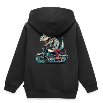 T-Rex Biker - A Primeval Ride - Kids Premium Organic Hoodie - black - Back - AI Model Kid Male (0cm)