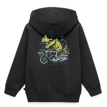 T-Rex Biker - A Primeval Ride - Kids Premium Organic Hoodie - black - Back - AI Model Kid Male (0cm)
