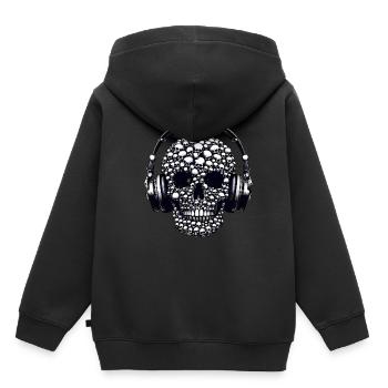 Skull Music Headphones Musicien Festival de Métal - Sweat Premium à capuche enfant bio - noir - Dos - AI Model Kid Male (0cm)