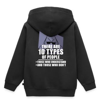 Funny Binary Code Saying Computer Science Programm - Kinder Premium Organic Hoodie - Schwarz - Hinten - AI Model Kid Male (0cm)
