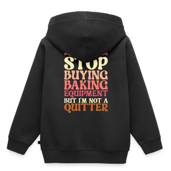 Pâtissier, Pâtissier, Pâtissier - Sweat Premium à capuche enfant bio - noir - Dos - AI Model Kid Male (0cm)