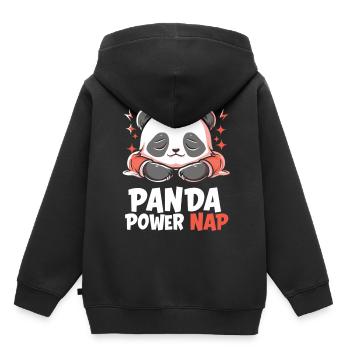 Panda Power Nap - Kinder Premium Organic Hoodie - Schwarz - Hinten - AI Model Kid Male (0cm)