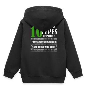 Binary Code Funny Programmer Saying Coding - Kinder Premium Organic Hoodie - Schwarz - Hinten - AI Model Kid Male (0cm)