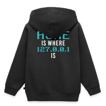 Localhost Programming Computer Scientist Funny Pro - Kinder Premium Organic Hoodie - Schwarz - Hinten - AI Model Kid Male (0cm)