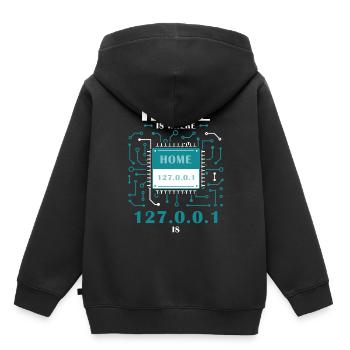 Home Is Where Localhost is Funny Computer Tech Pro - Kinder Premium Organic Hoodie - Schwarz - Hinten - AI Model Kid Male (0cm)