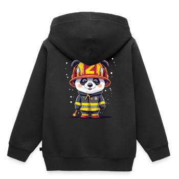 Panda as a firefighter - Kids Premium Organic Hoodie - black - Back - AI Model Kid Male (0cm)