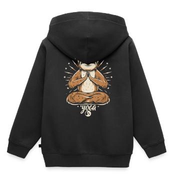 Équilibre et sérénité : le yoga de la paresse - Sweat Premium à capuche enfant bio - noir - Dos - AI Model Kid Male (0cm)