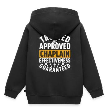 Pfarrer Kaplan Kleriker - Kinder Premium Organic Hoodie - Schwarz - Hinten - AI Model Kid Male (0cm)