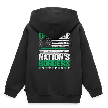 Gardes-frontières Gardes-frontières Douanes - Sweat Premium à capuche enfant bio - noir - Dos - AI Model Kid Male (0cm)