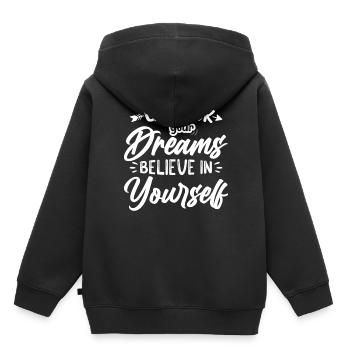 Unlock Your Dreams Motivational Mindset Quote - Kinder Premium Organic Hoodie - Schwarz - Hinten - AI Model Kid Male (0cm)