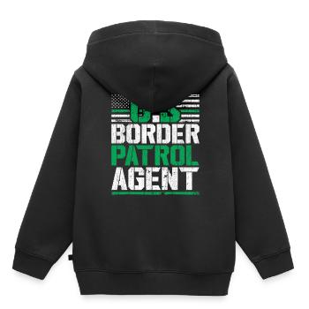 Gardes-frontières Gardes-frontières Douanes - Sweat Premium à capuche enfant bio - noir - Dos - AI Model Kid Male (0cm)