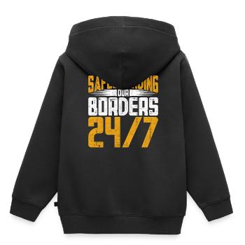 Gardes-frontières Gardes-frontières Douanes - Sweat Premium à capuche enfant bio - noir - Dos - AI Model Kid Male (0cm)