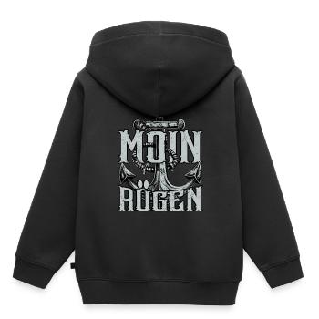 Moin Rügen - Kinder Premium Organic Hoodie - Schwarz - Hinten - AI Model Kid Male (0cm)