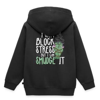 Fumigation d’appartement par la fumée - Sweat Premium à capuche enfant bio - noir - Dos - AI Model Kid Male (0cm)