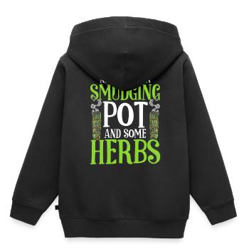 Fumigation d’appartement par la fumée - Sweat Premium à capuche enfant bio - noir - Dos - AI Model Kid Male (0cm)