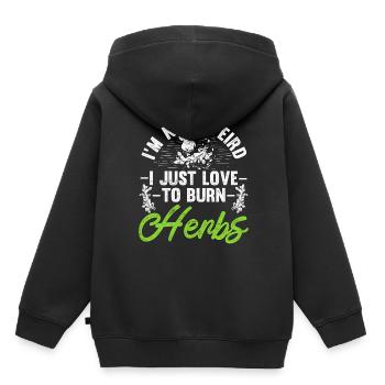Fumigation d’appartement par la fumée - Sweat Premium à capuche enfant bio - noir - Dos - AI Model Kid Male (0cm)