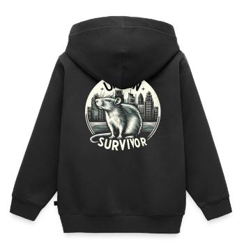 Rat in the Metropolis: Urban Wilderness - Kids Premium Organic Hoodie - black - Back - AI Model Kid Male (0cm)