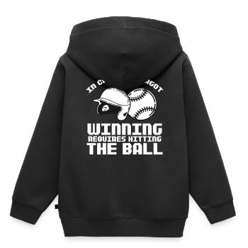 Winning Requires Hitting The Ball Sports Baseball - Kinder Premium Organic Hoodie - Schwarz - Hinten - AI Model Kid Male (0cm)