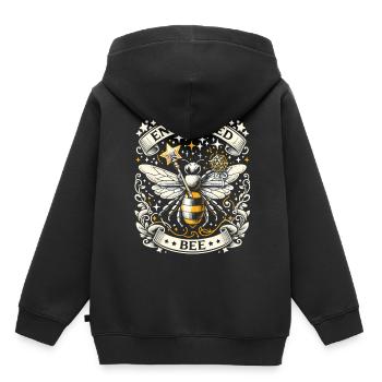 Abeille magique : Mondes magiques - Sweat Premium à capuche enfant bio - noir - Dos - AI Model Kid Male (0cm)