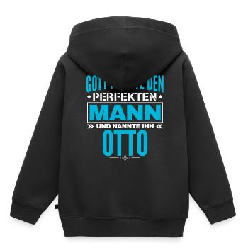 Otto Name Design - Kinder Premium Organic Hoodie - Schwarz - Hinten - AI Model Kid Male (0cm)