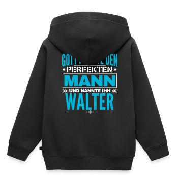 Walter Name Design - Kinder Premium Organic Hoodie - Schwarz - Hinten - AI Model Kid Male (0cm)
