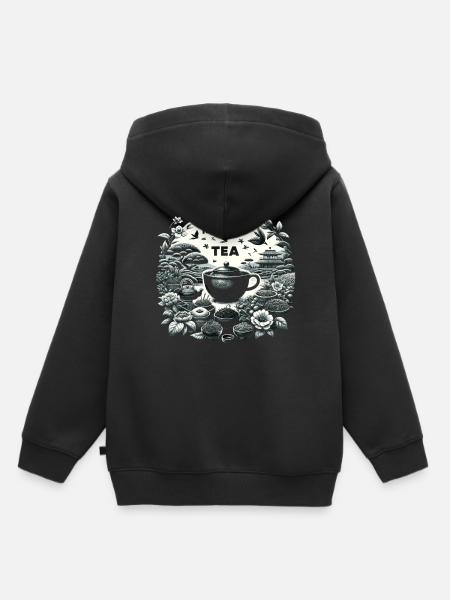 Teevielfalt im Garten - Kinder Premium Organic Hoodie - Schwarz