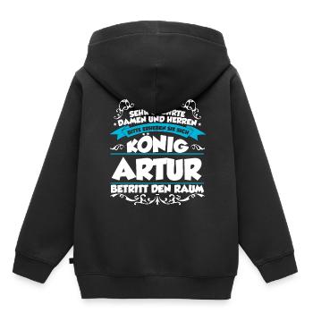 Artur Name Design - Kinder Premium Organic Hoodie - Schwarz - Hinten - AI Model Kid Male (0cm)