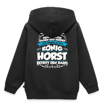 Horst Name Design - Kinder Premium Organic Hoodie - Schwarz - Hinten - AI Model Kid Male (0cm)