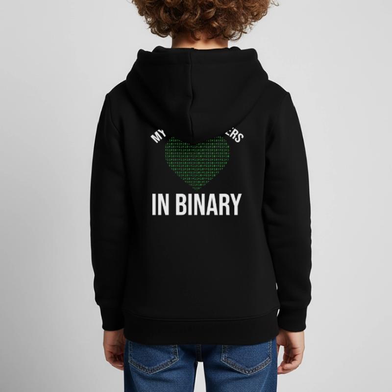 My Heart Flutters In Binary Programmer Computer Kinder Premium Organic Hoodie