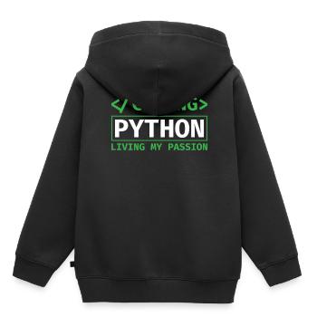 Coding Python, Living My Passion Coding Python - Kinder Premium Organic Hoodie - Schwarz - Hinten - AI Model Kid Male (0cm)