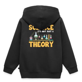 Science It's Not Just a Theory Geeky Scientist - Kinder Premium Organic Hoodie - Schwarz - Hinten - AI Model Kid Male (0cm)