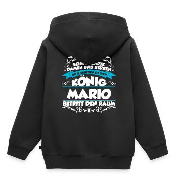 Mario Name Design - Kinder Premium Organic Hoodie - Schwarz - Hinten - AI Model Kid Male (0cm)