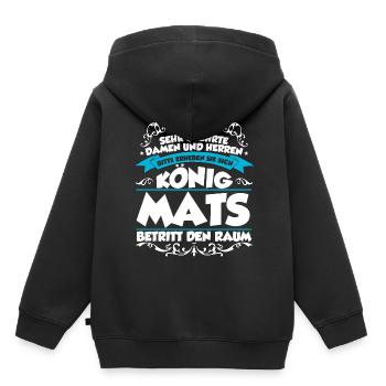 Mats Name Design - Kinder Premium Organic Hoodie - Schwarz - Hinten - AI Model Kid Male (0cm)