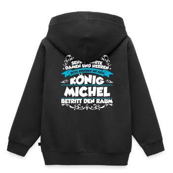 Michel Name Design - Kinder Premium Organic Hoodie - Schwarz - Hinten - AI Model Kid Male (0cm)