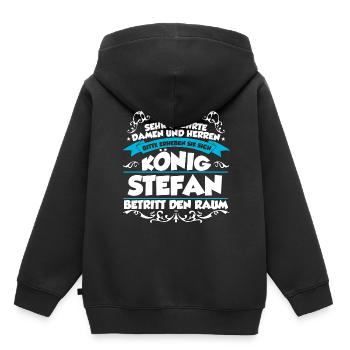 Stefan Name Design - Kinder Premium Organic Hoodie - Schwarz - Hinten - AI Model Kid Male (0cm)