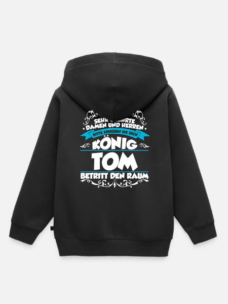 Tom Name Design - Kinder Premium Organic Hoodie - Schwarz