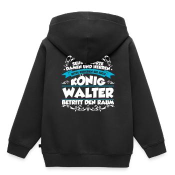 Walter Name Design - Kinder Premium Organic Hoodie - Schwarz - Hinten - AI Model Kid Male (0cm)