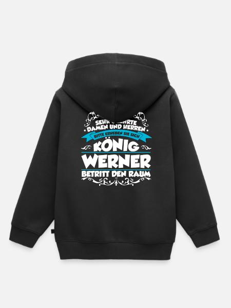 Werner Name Design - Kinder Premium Organic Hoodie - Schwarz