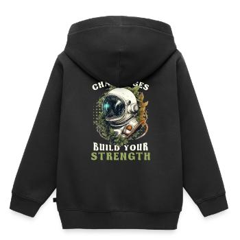 Spaceman Helmet Mindfulness Quote Astronaut Aesthe - Kinder Premium Organic Hoodie - Schwarz - Hinten - AI Model Kid Male (0cm)