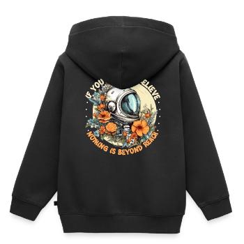 Floral Astronaut Spaceman Positive Mindfulness Quo - Kinder Premium Organic Hoodie - Schwarz - Hinten - AI Model Kid Male (0cm)