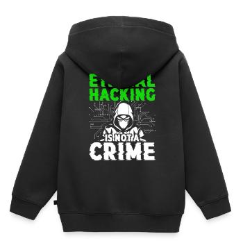 Ethical Hacking Is Not A Crime - Kids Premium Organic Hoodie - black - Back - AI Model Kid Male (0cm)